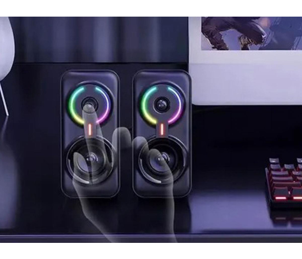 I-ONIK Słuchawki gamingowe X28 RGB czarne (przewodowe) ON-X28/BK - 1372989 - zdjęcie 4